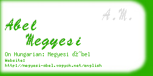 abel megyesi business card